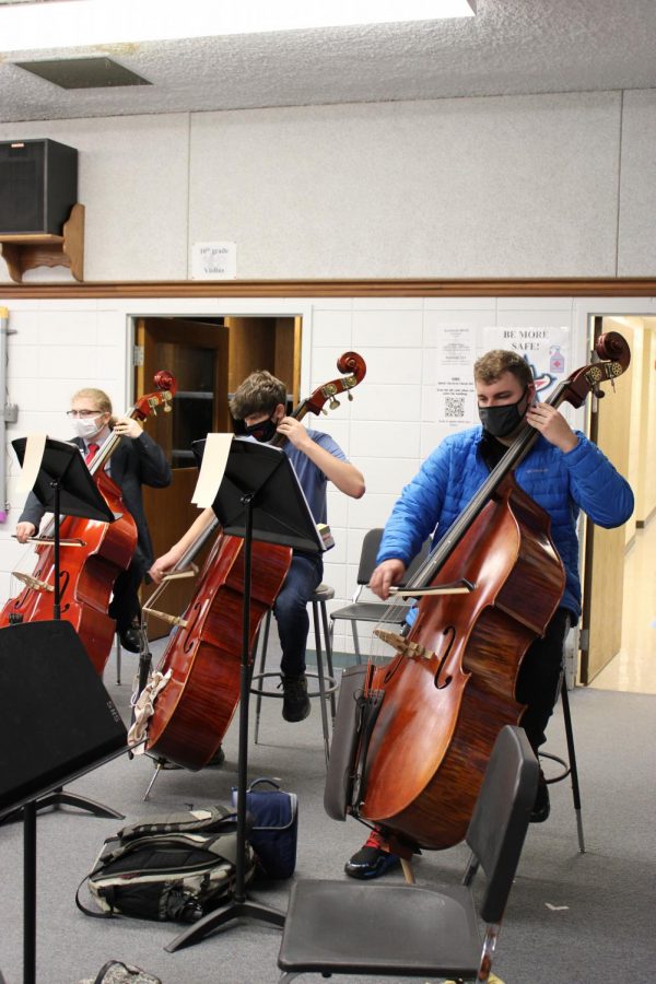 Orchestra practices for contest.