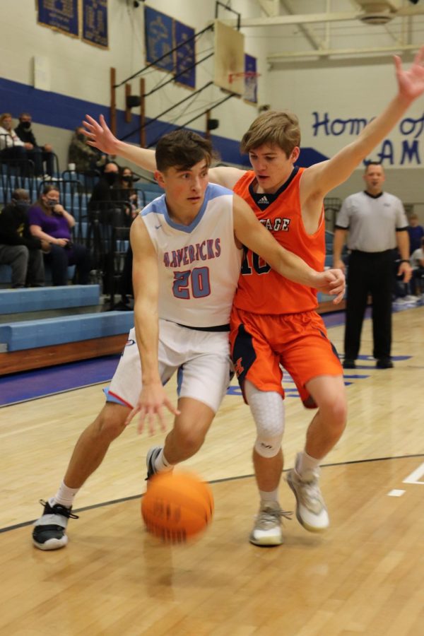 Brenden O'Connell dribbles through defense to score.