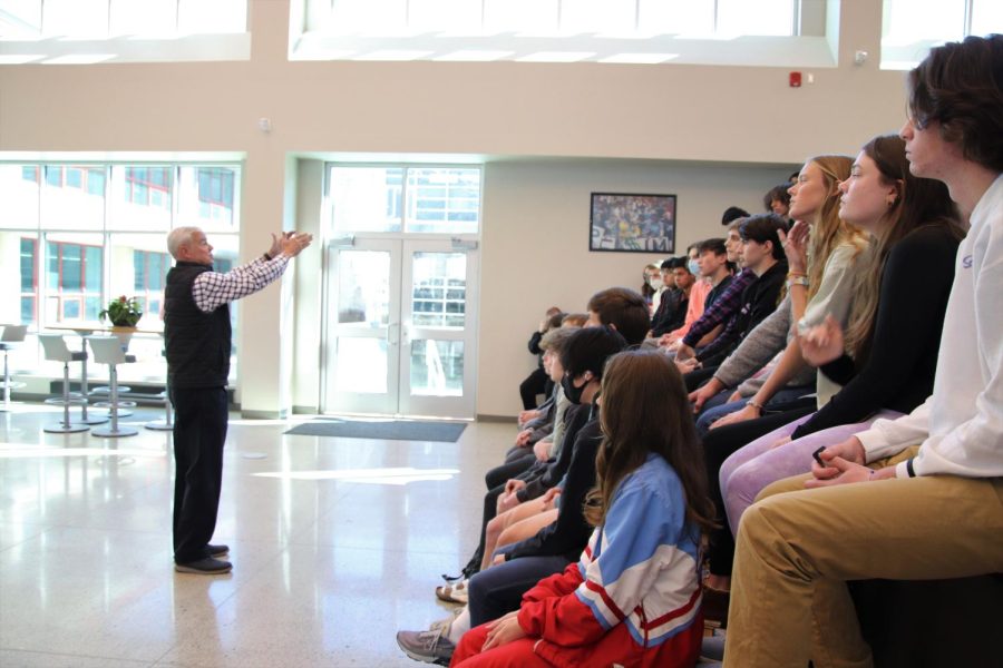 Congressman Womack speaks in front of students during his visit on Feb. 15.